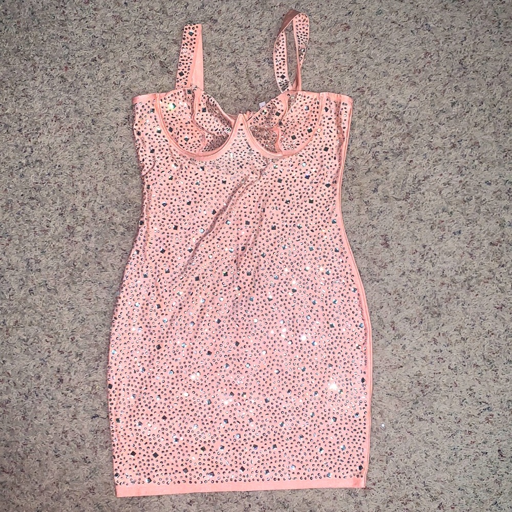 Barbie pink rhinestone dress size